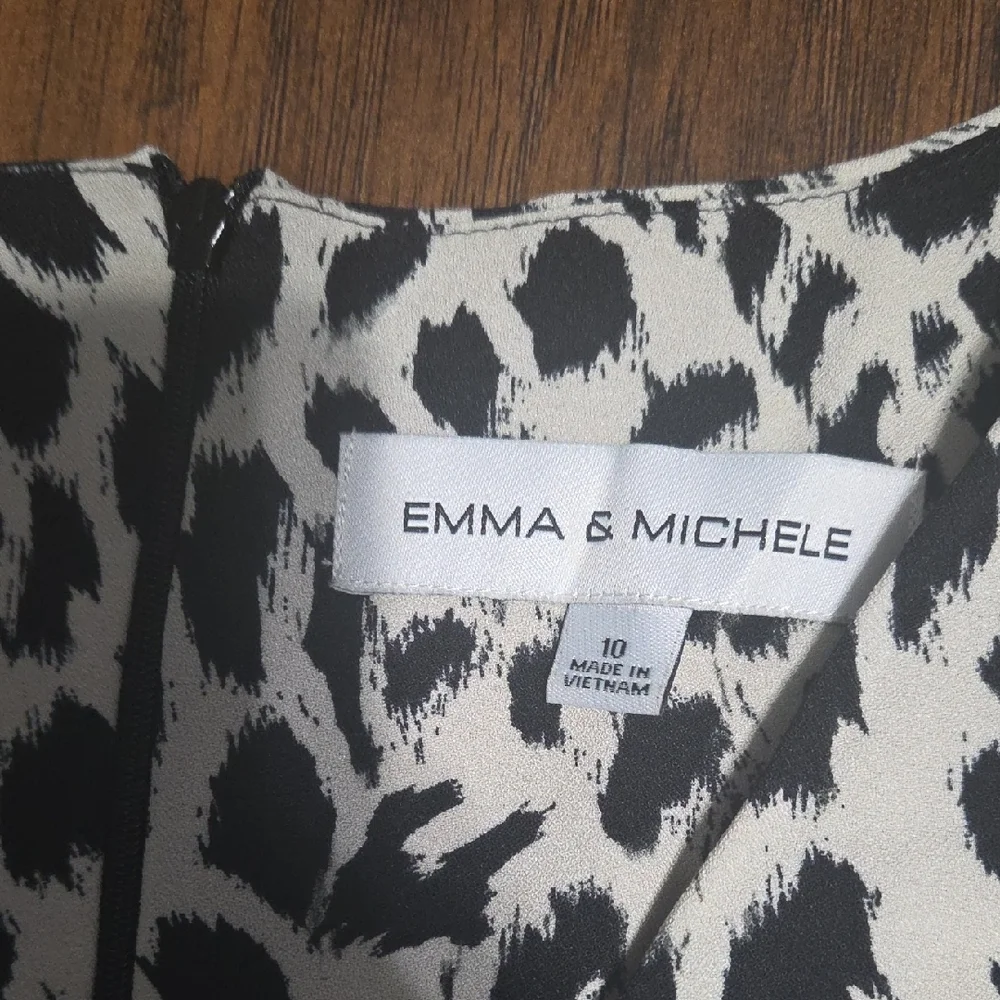Emma & Michele Black and White Animal Print Jumpsuit - Picture 2 of 7